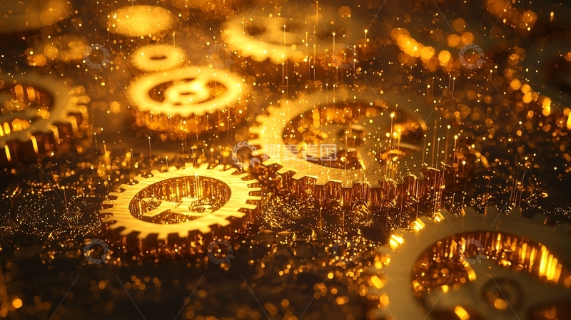 高清大图下载【趣麦麦图】金色齿轮