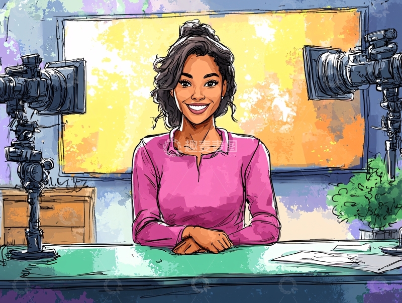 高清大图下载【趣麦麦图】微笑女主播