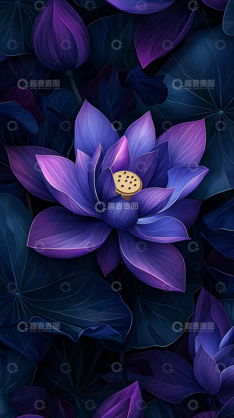 高清大图下载【趣麦麦图】紫色莲花