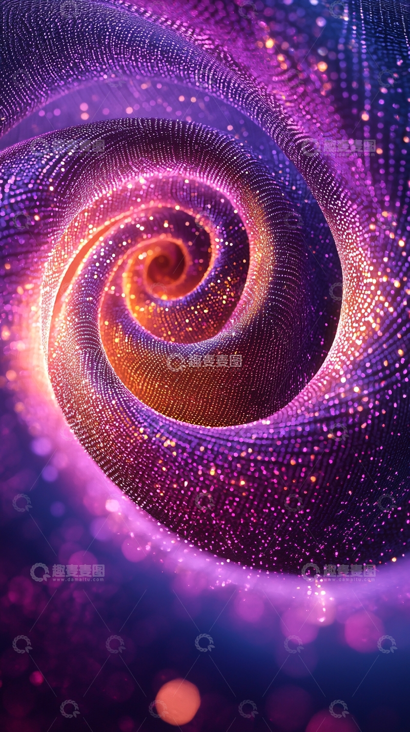 高清大图下载【趣麦麦图】紫色螺旋星云背景