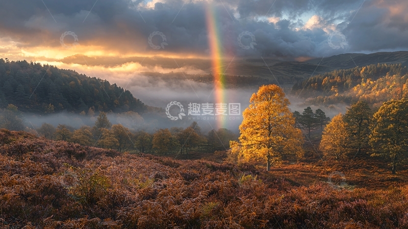 高清大图下载【趣麦麦图】彩虹山谷秋景