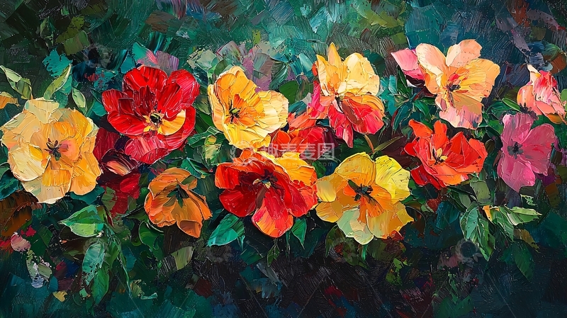 高清大图下载【趣麦麦图】色彩鲜艳的郁金香花束