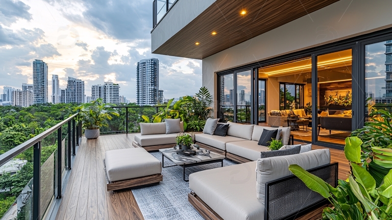 高清大图下载【趣麦麦图】城市景观阳台