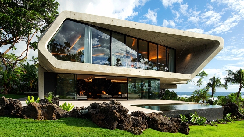 高清大图下载【趣麦麦图】现代风格海景别墅