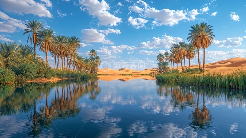 高清大图下载【趣麦麦图】沙漠绿洲
