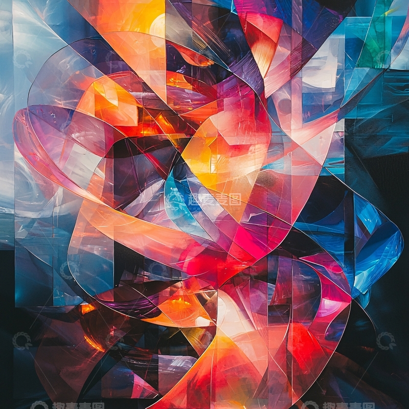 高清大图下载【趣麦麦图】抽象彩色几何图形