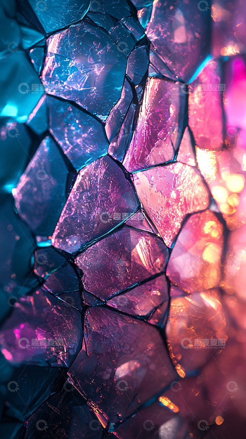 高清大图下载【趣麦麦图】紫色蓝色光泽岩石纹理