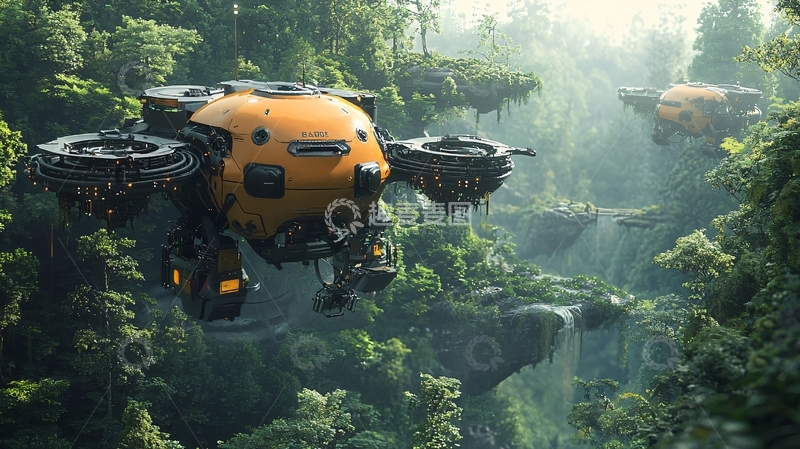 高清大图下载【趣麦麦图】未来科技飞行器