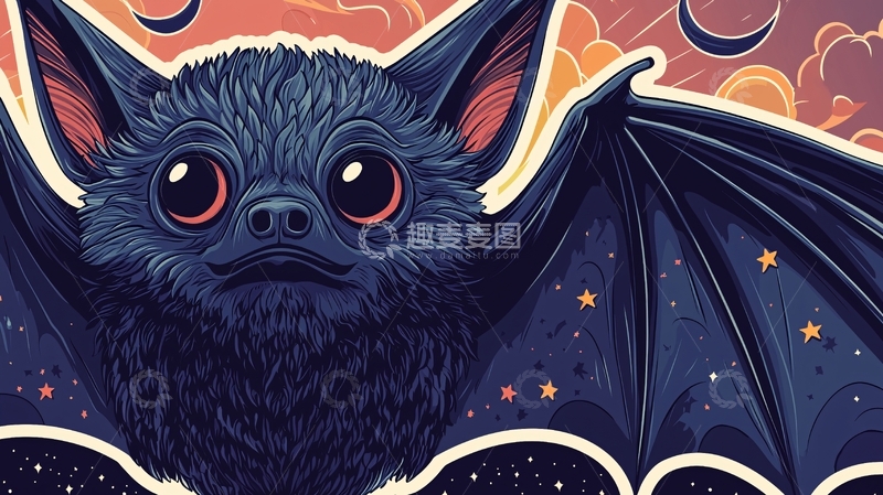 高清大图下载【趣麦麦图】可爱卡通蝙蝠