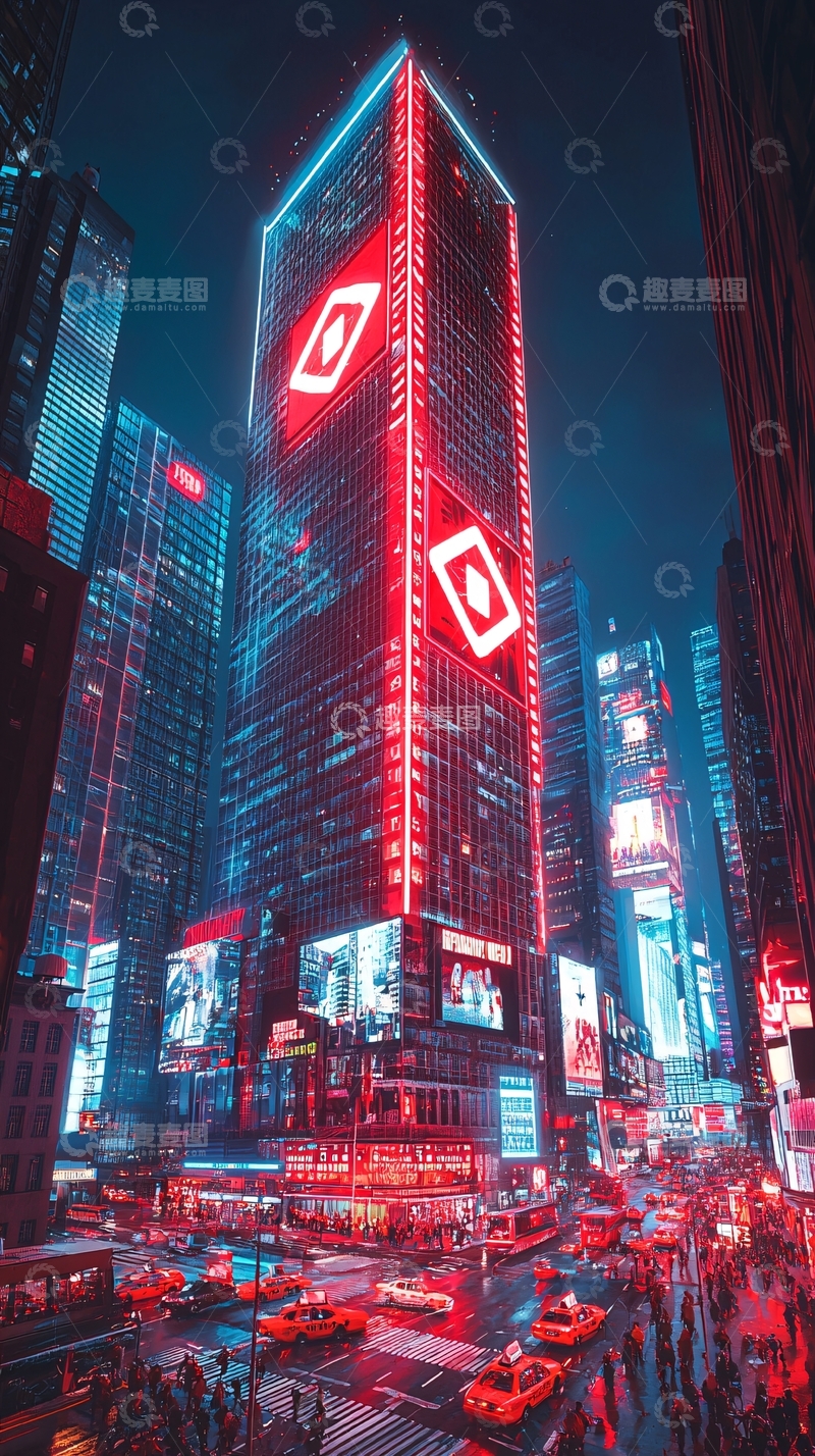 高清大图下载【趣麦麦图】纽约夜景摩天大楼