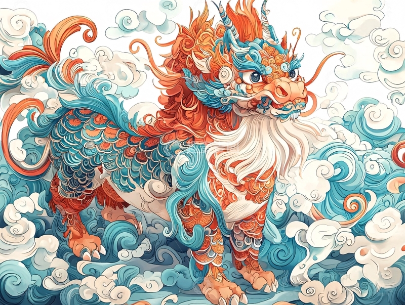 高清大图下载【趣麦麦图】神兽麒麟