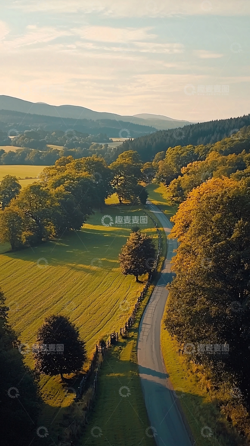 高清大图下载【趣麦麦图】乡间小路蜿蜒而上