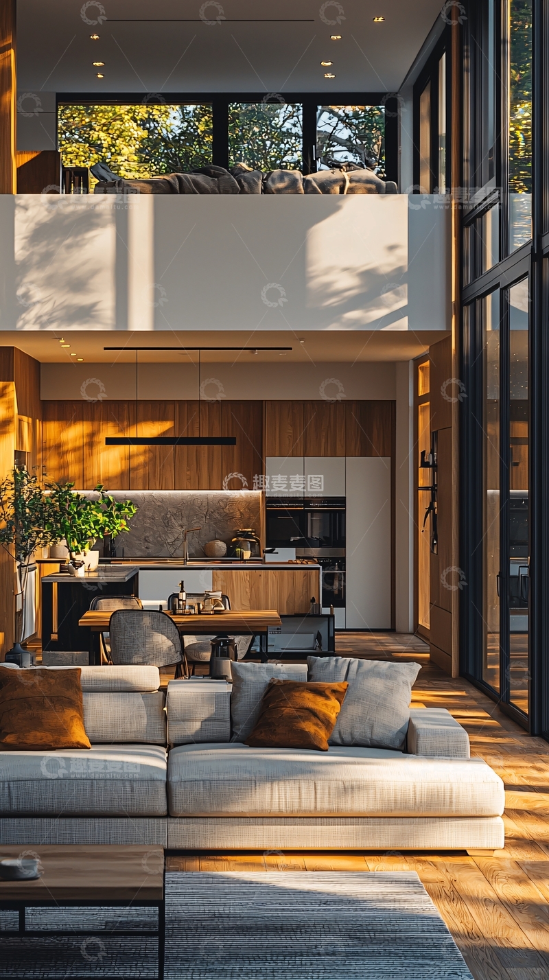 高清大图下载【趣麦麦图】现代简约双层别墅客厅