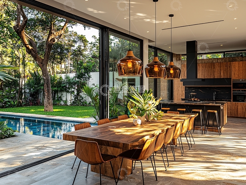 高清大图下载【趣麦麦图】现代简约别墅餐厅