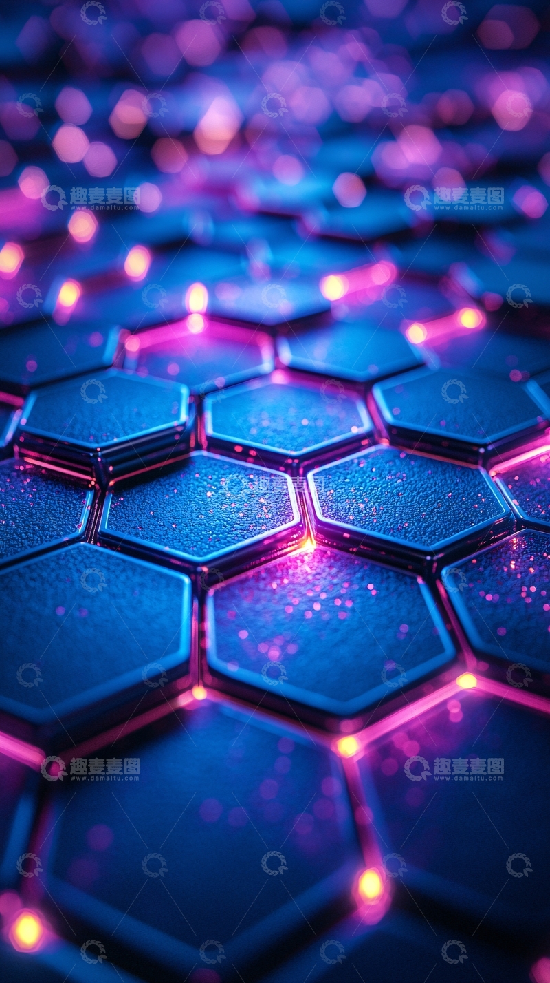 高清大图下载【趣麦麦图】炫酷科技感蜂巢结构