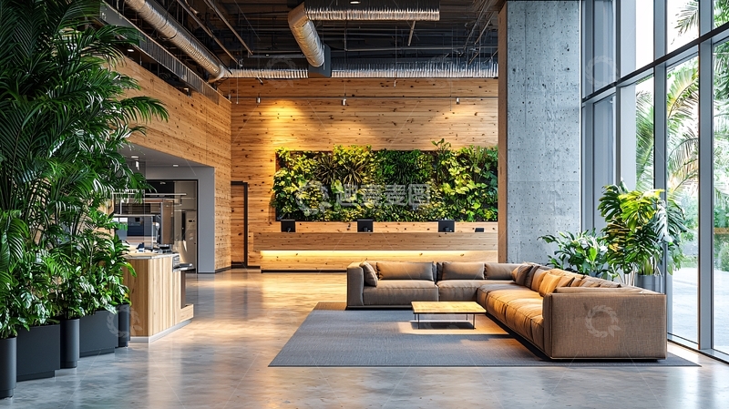 高清大图下载【趣麦麦图】豪华现代绿植大堂