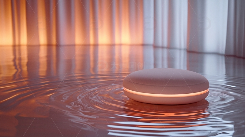 高清大图下载【趣麦麦图】水面倒影中的圆形设备