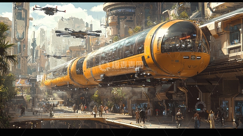 高清大图下载【趣麦麦图】未来都市交通