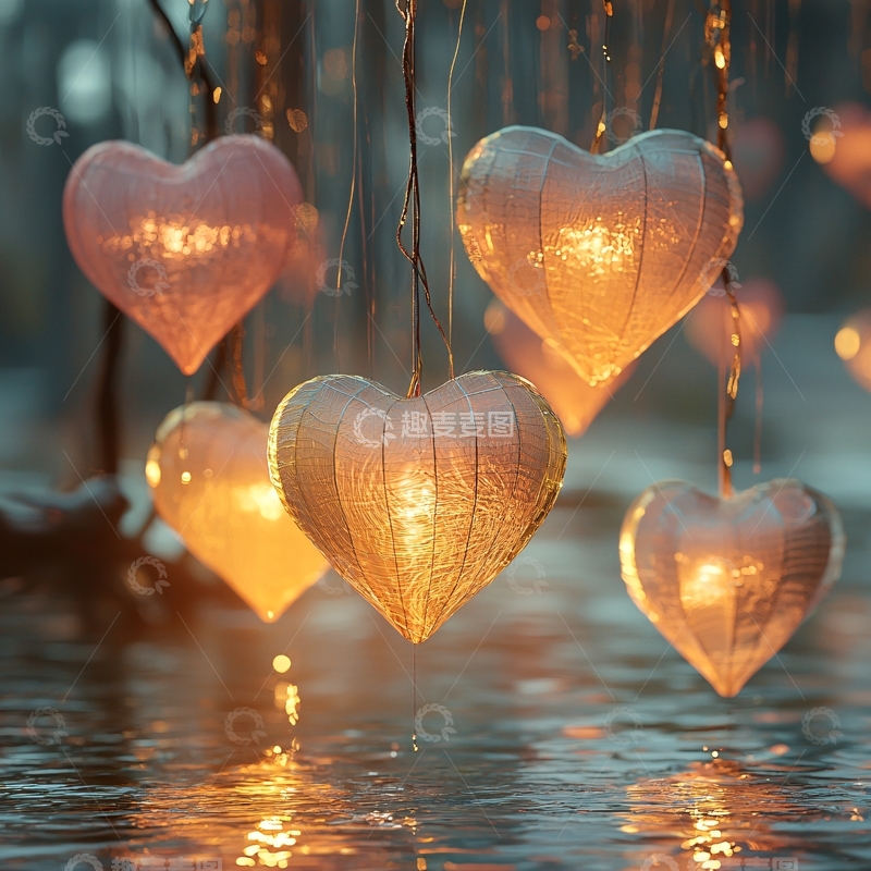 高清大图下载【趣麦麦图】心形灯笼
