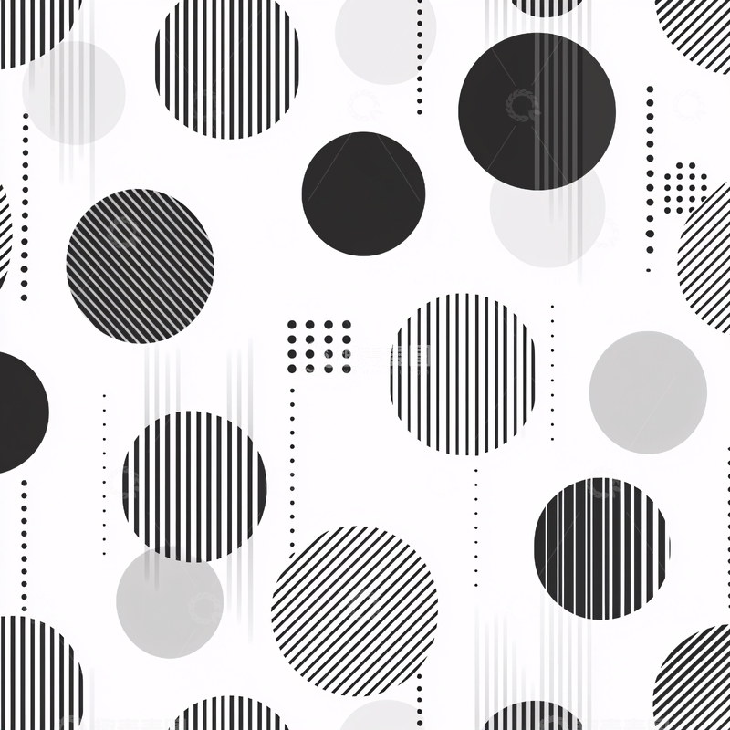 高清大图下载【趣麦麦图】黑白圆形条纹背景