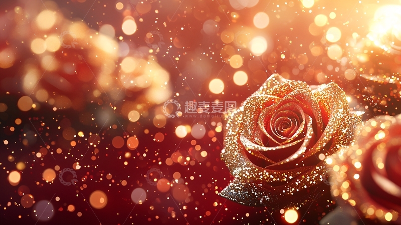高清大图下载【趣麦麦图】闪耀金色玫瑰