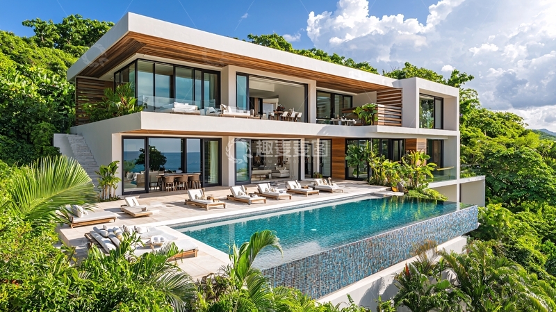 高清大图下载【趣麦麦图】现代简约海景别墅