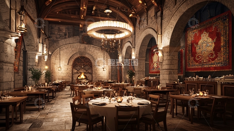 高清大图下载【趣麦麦图】中世纪风格餐厅