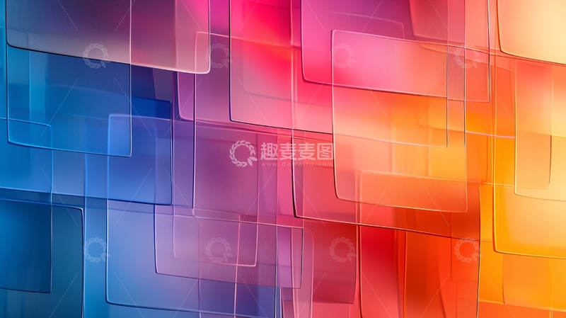 高清大图下载【趣麦麦图】彩色几何方块背景