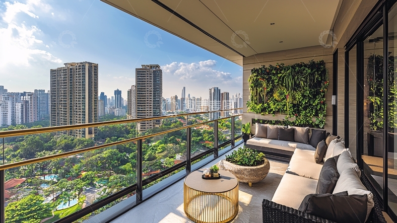 高清大图下载【趣麦麦图】高层公寓阳台景观