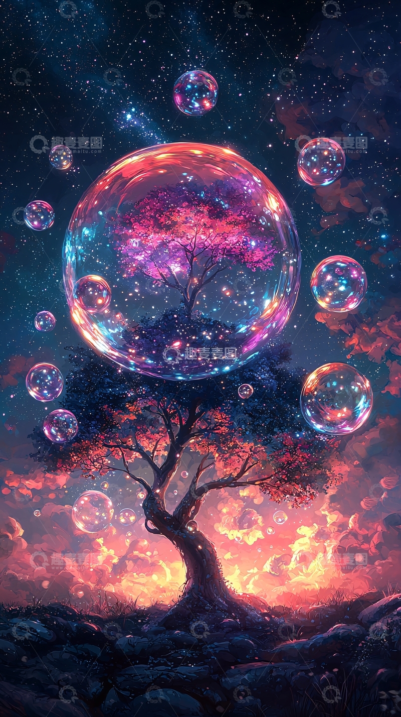 高清大图下载【趣麦麦图】宇宙泡泡树