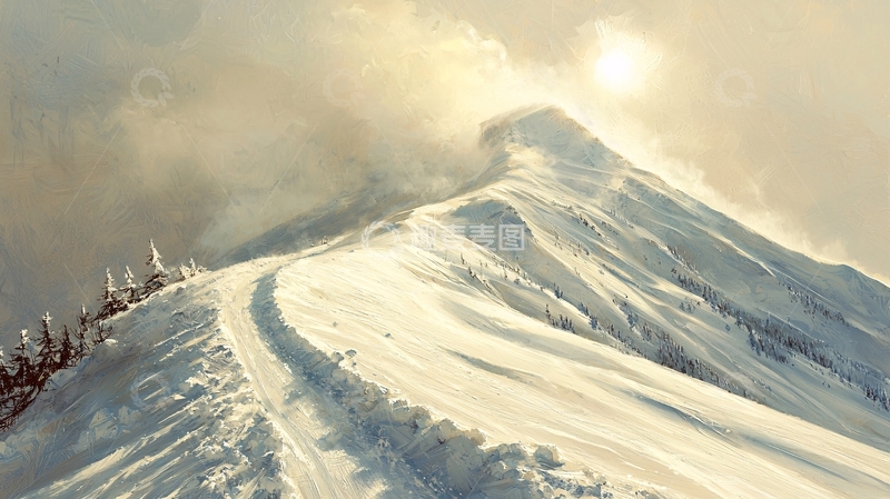 高清大图下载【趣麦麦图】雪山日出44