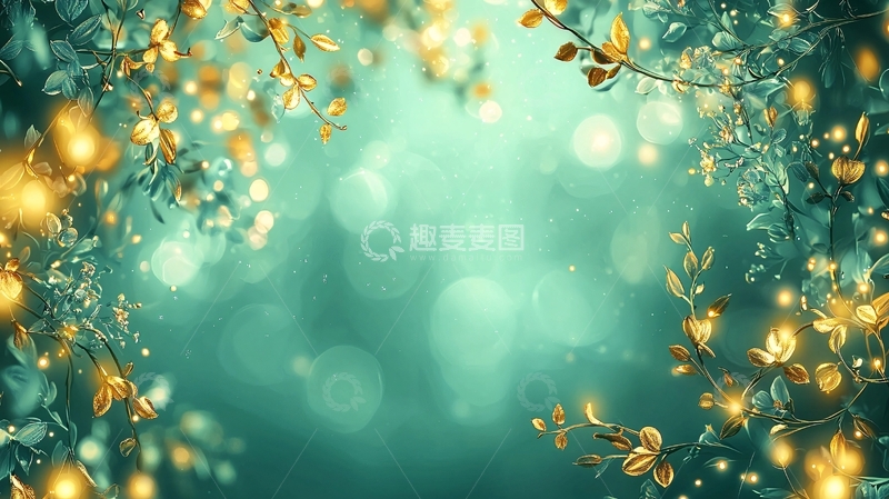 高清大图下载【趣麦麦图】梦幻绿光背景