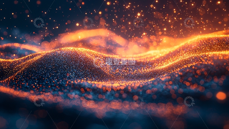 高清大图下载【趣麦麦图】星光闪耀的抽象山丘