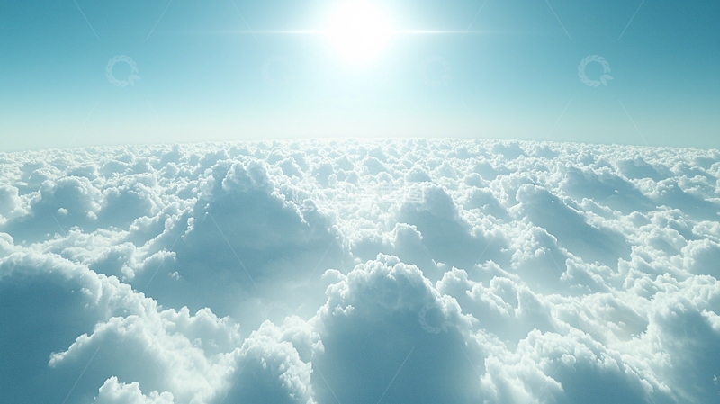 高清大图下载【趣麦麦图】云层之上阳光普照的天空