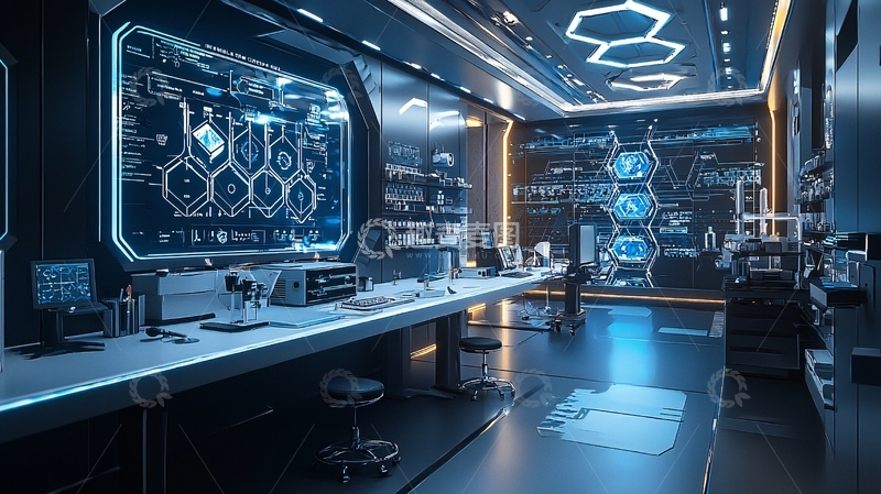 高清大图下载【趣麦麦图】未来科技感实验室