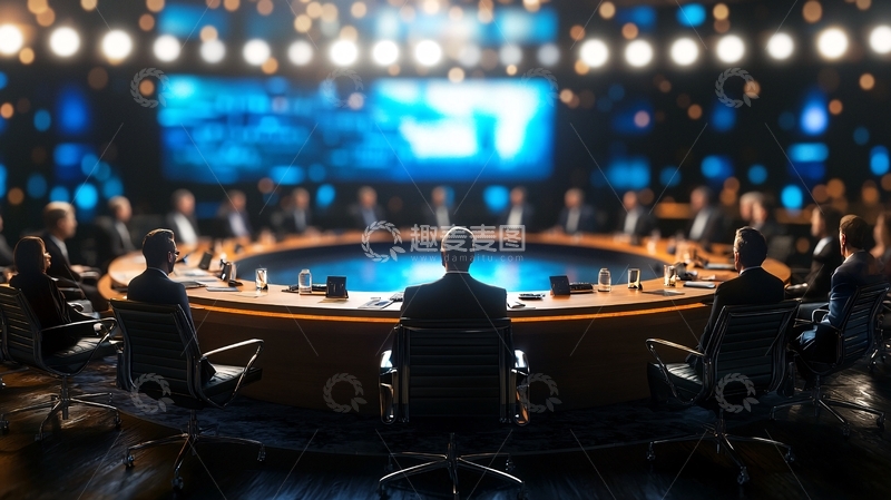 高清大图下载【趣麦麦图】圆桌会议