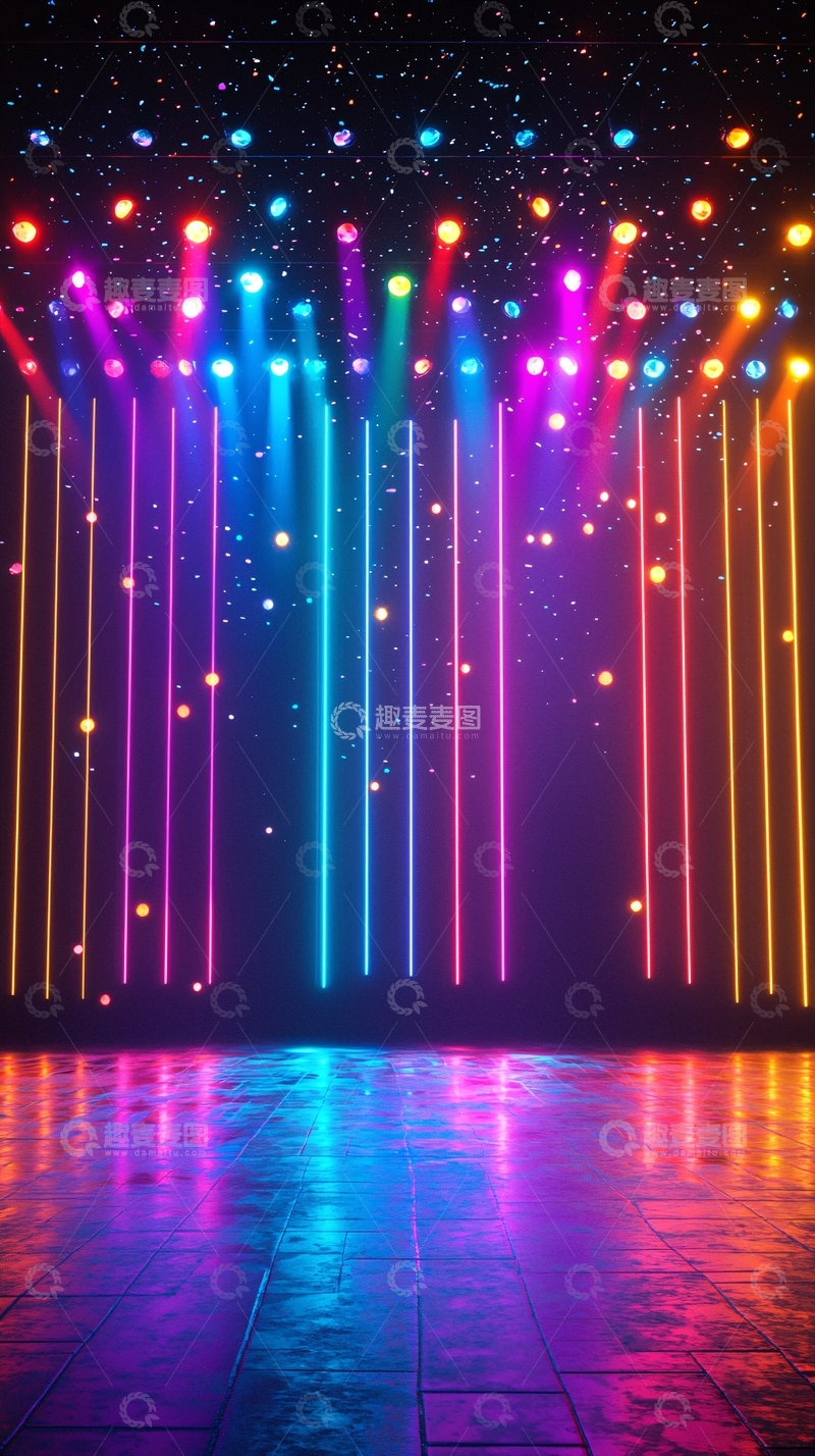 高清大图下载【趣麦麦图】绚丽舞台灯光背景