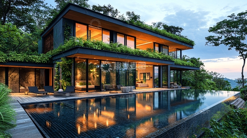 高清大图下载【趣麦麦图】现代风格山顶别墅