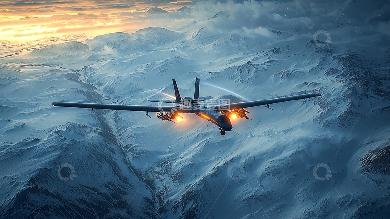 高清大图下载【趣麦麦图】山脉上空飞行的无人机