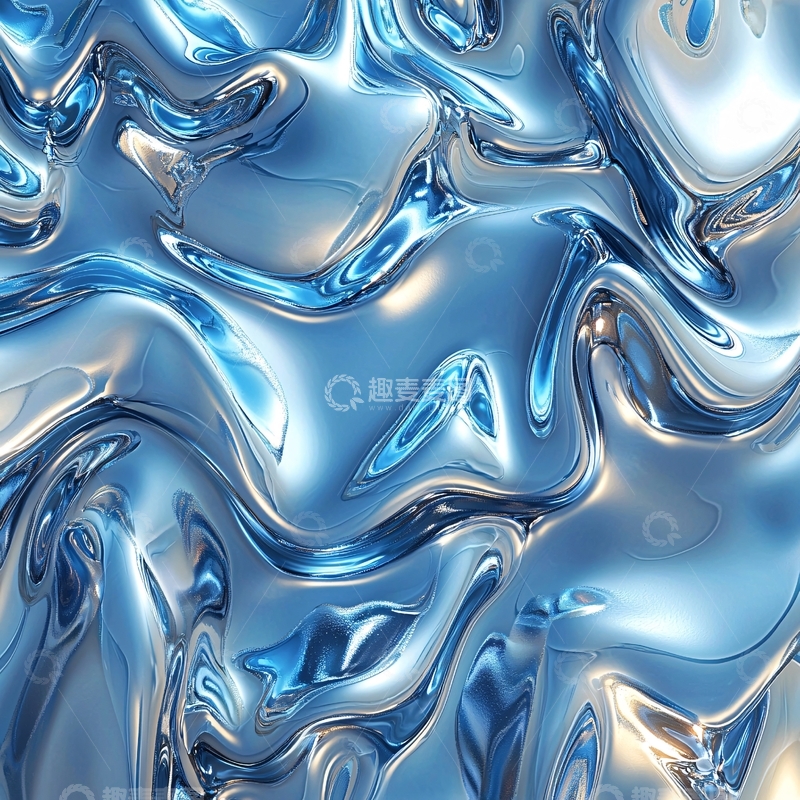 高清大图下载【趣麦麦图】金属质感流动抽象背景