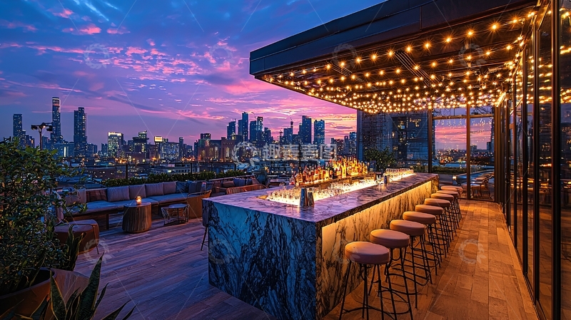 高清大图下载【趣麦麦图】城市夜景酒吧