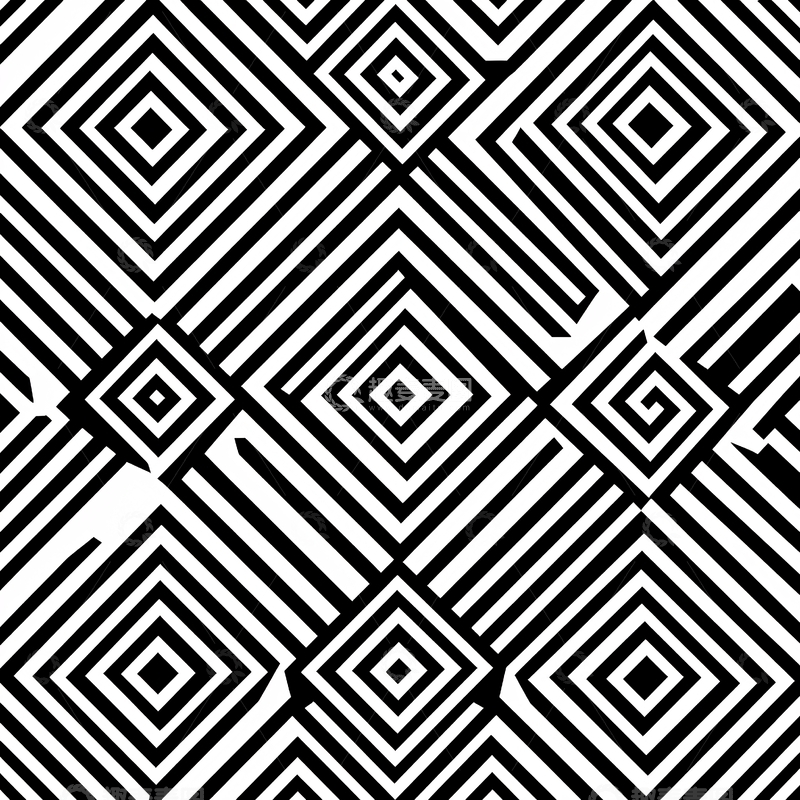 高清大图下载【趣麦麦图】黑白菱形重复图案