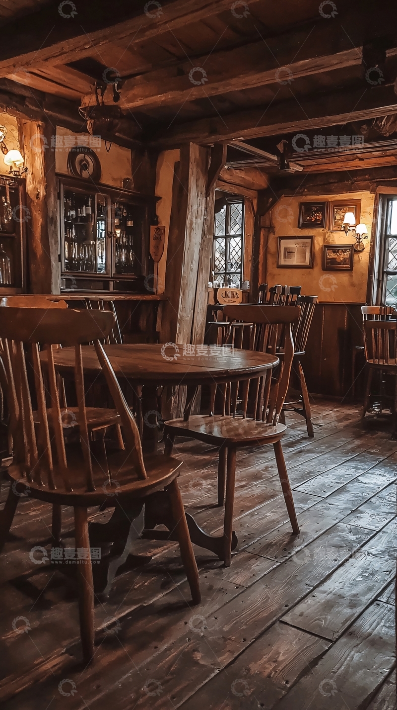 高清大图下载【趣麦麦图】复古木质酒吧
