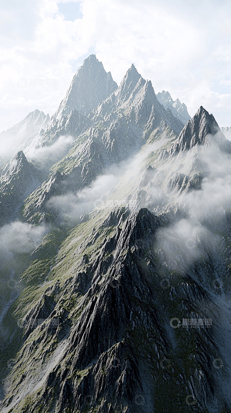 高清大图下载【趣麦麦图】云雾缭绕的山峰2