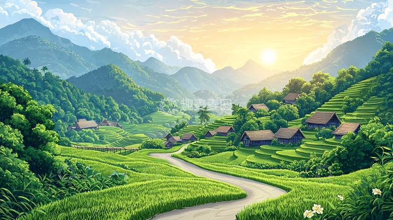 高清大图下载【趣麦麦图】山村田园风光7