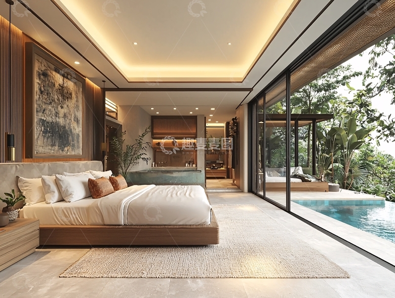 高清大图下载【趣麦麦图】现代简约别墅卧室