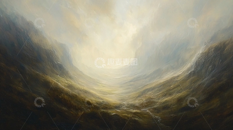 高清大图下载【趣麦麦图】光线透过山谷