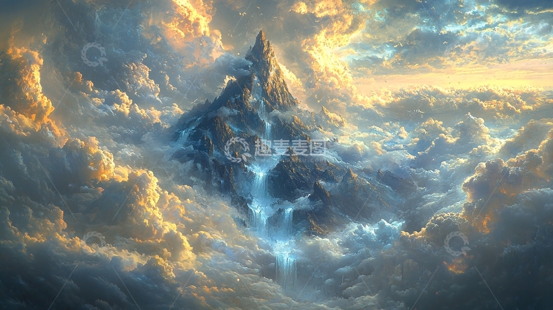 高清大图下载【趣麦麦图】云雾缭绕的山峰1