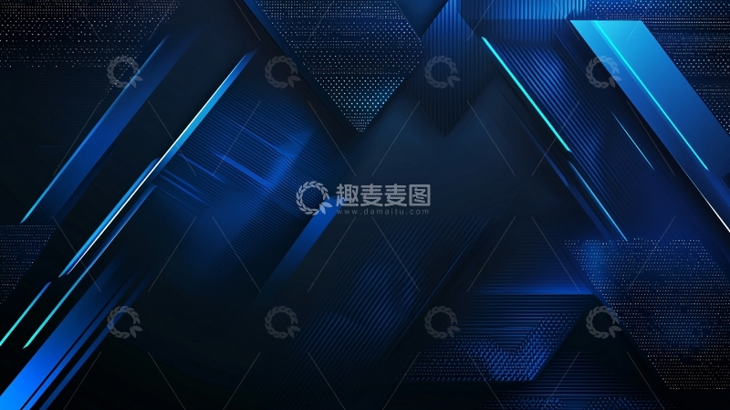 高清大图下载【趣麦麦图】深蓝色几何抽象背景