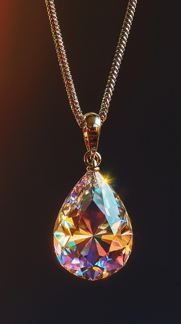 金色项链水晶吊坠